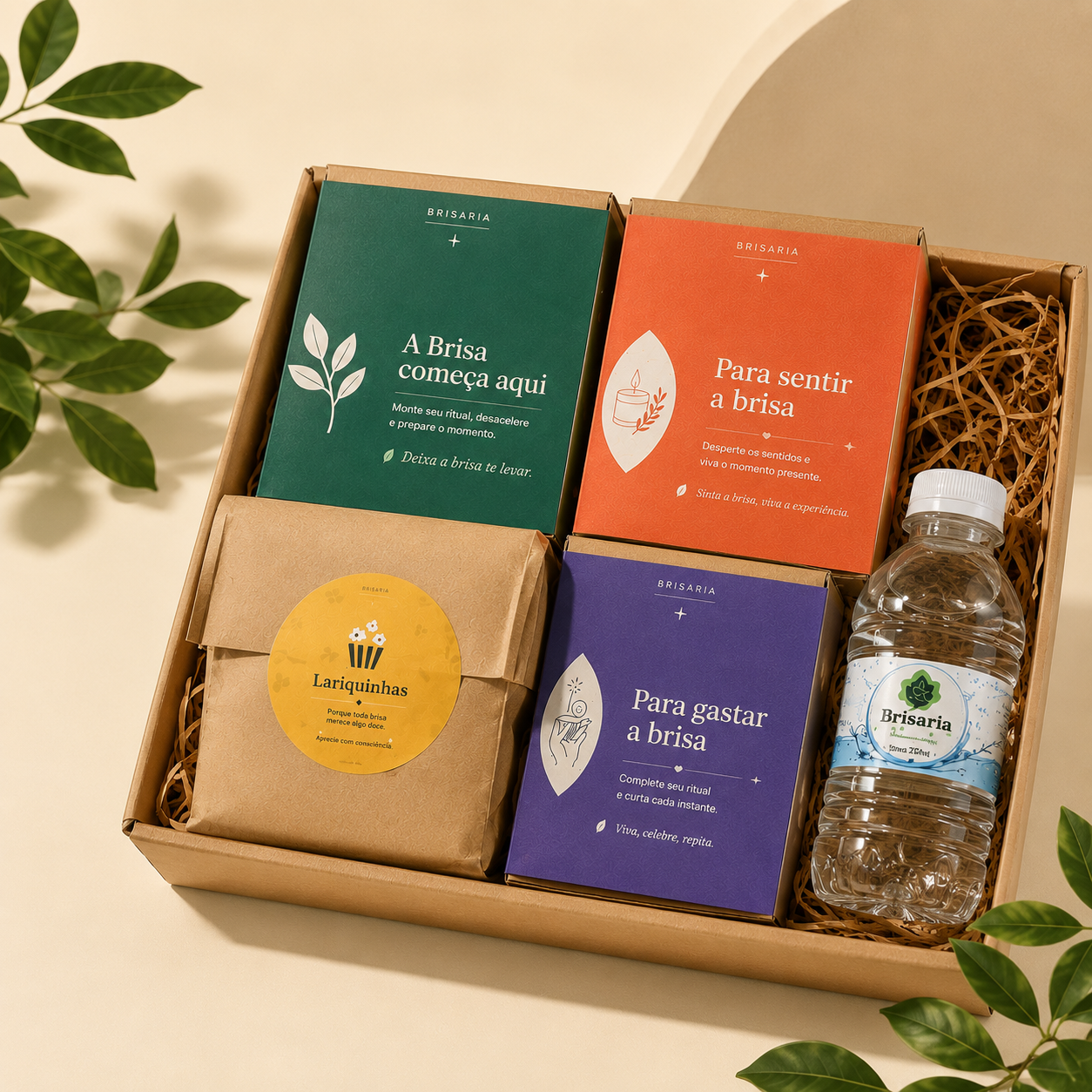 BRXP — Brisaria Experience: kit com 4 caixinhas e água Brisaria